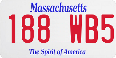 MA license plate 188WB5
