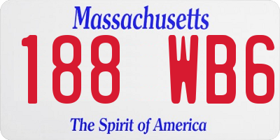 MA license plate 188WB6