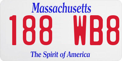 MA license plate 188WB8