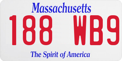 MA license plate 188WB9