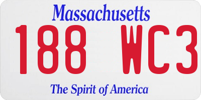 MA license plate 188WC3