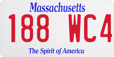 MA license plate 188WC4
