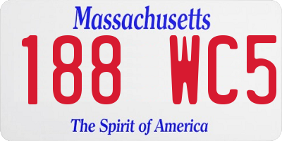 MA license plate 188WC5