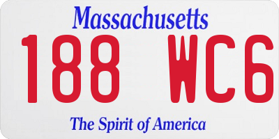 MA license plate 188WC6