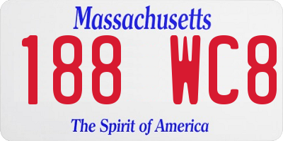 MA license plate 188WC8
