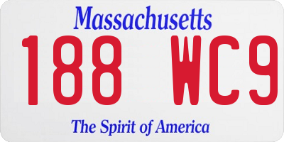 MA license plate 188WC9