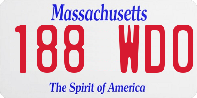MA license plate 188WD0