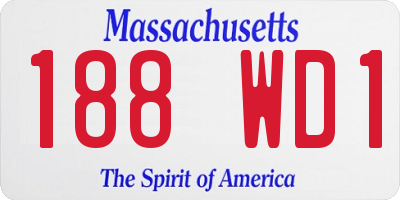 MA license plate 188WD1
