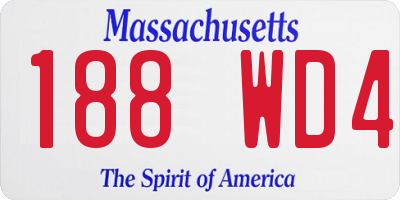 MA license plate 188WD4