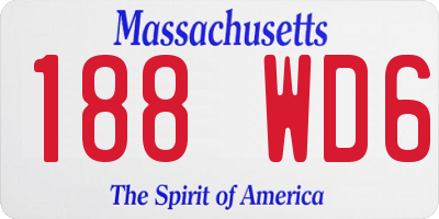 MA license plate 188WD6