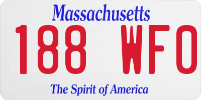 MA license plate 188WF0