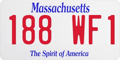 MA license plate 188WF1