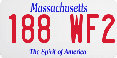 MA license plate 188WF2