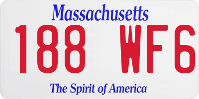 MA license plate 188WF6