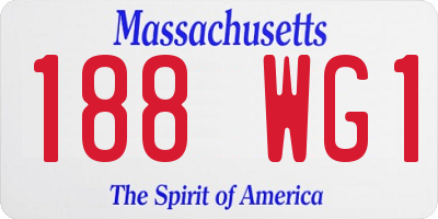 MA license plate 188WG1