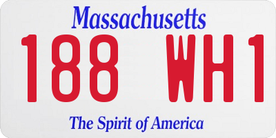 MA license plate 188WH1
