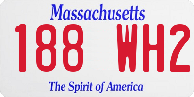MA license plate 188WH2