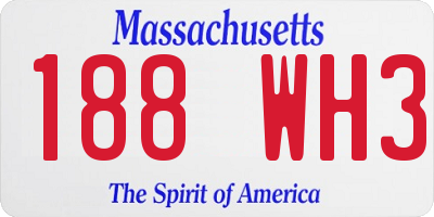 MA license plate 188WH3