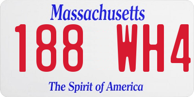 MA license plate 188WH4