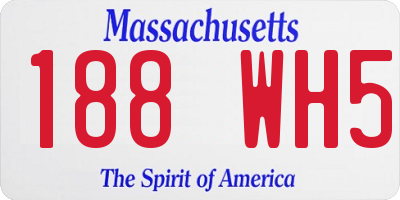 MA license plate 188WH5