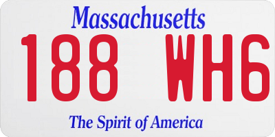 MA license plate 188WH6