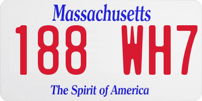 MA license plate 188WH7