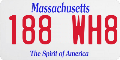 MA license plate 188WH8