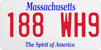 MA license plate 188WH9