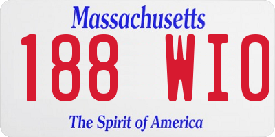 MA license plate 188WI0