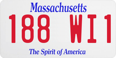 MA license plate 188WI1