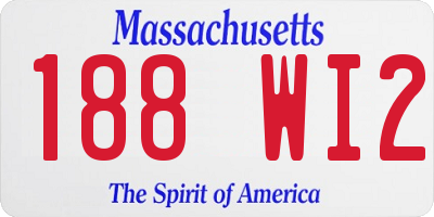 MA license plate 188WI2