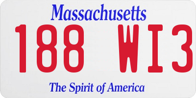 MA license plate 188WI3