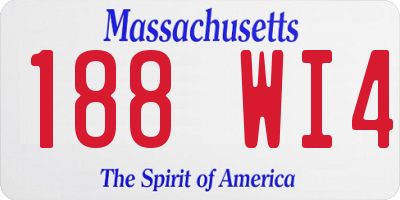 MA license plate 188WI4
