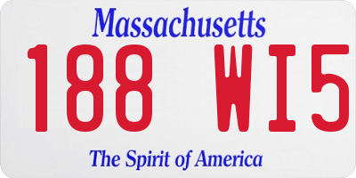 MA license plate 188WI5