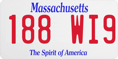 MA license plate 188WI9