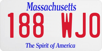 MA license plate 188WJ0