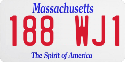 MA license plate 188WJ1
