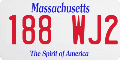 MA license plate 188WJ2