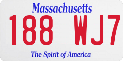 MA license plate 188WJ7