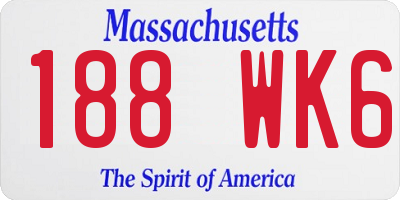 MA license plate 188WK6