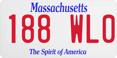 MA license plate 188WL0