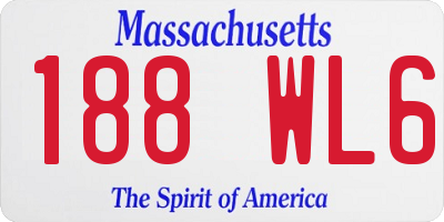 MA license plate 188WL6