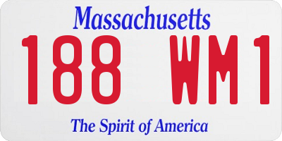 MA license plate 188WM1