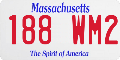 MA license plate 188WM2