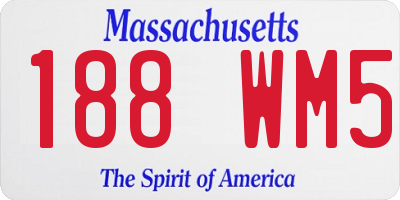 MA license plate 188WM5