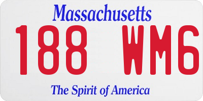MA license plate 188WM6
