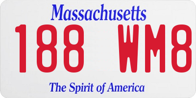 MA license plate 188WM8