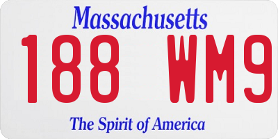 MA license plate 188WM9
