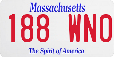 MA license plate 188WN0