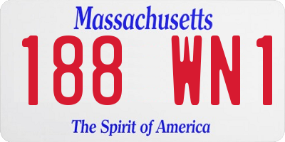 MA license plate 188WN1